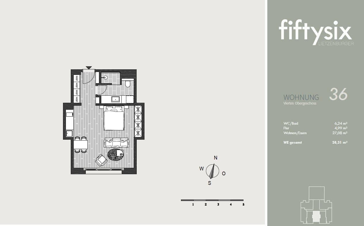 „Moderne City-Apartments in der Lietzenburger Straße – Kapitalanlage im Herzen von Berlin-West“ - Floor Plan 1
