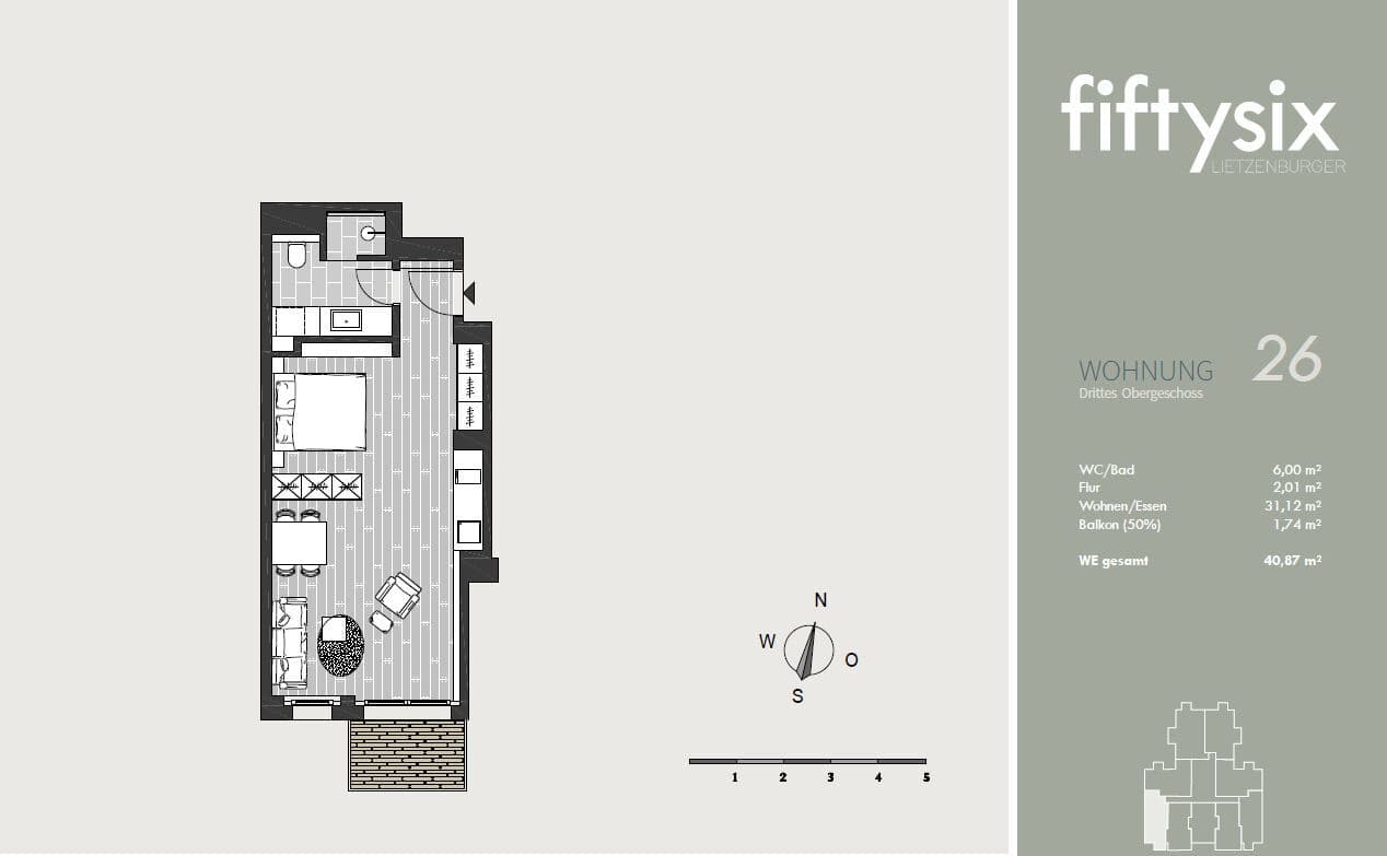 Modern City Apartments on Lietzenburger Straße – Investment Opportunity in the Heart of West Berlin - Floor Plan 1
