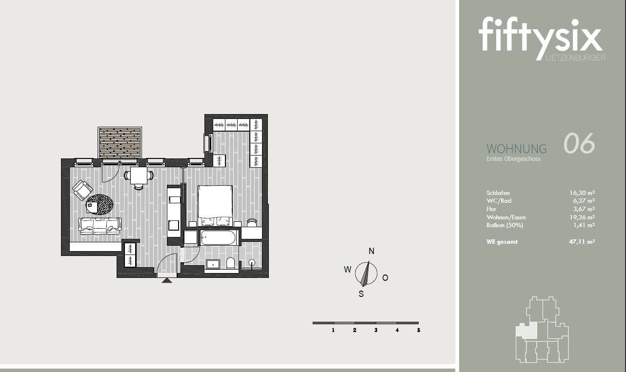„Moderne City-Apartments in der Lietzenburger Straße – Kapitalanlage im Herzen von Berlin-West“ - Floor Plan 1
