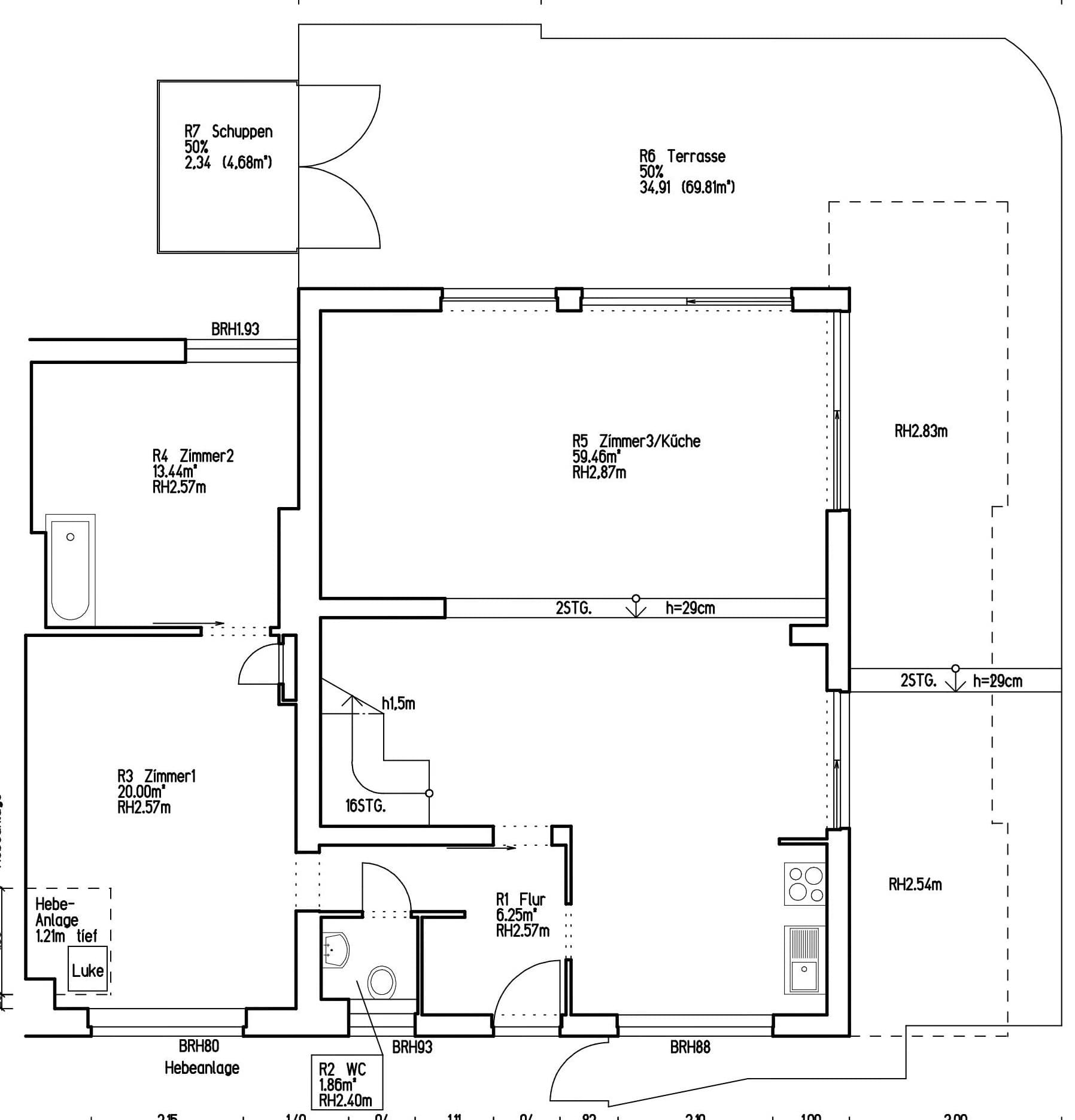 Directly at Hubertussee – Exclusive Waterfront Townhouse - 户型图 1
