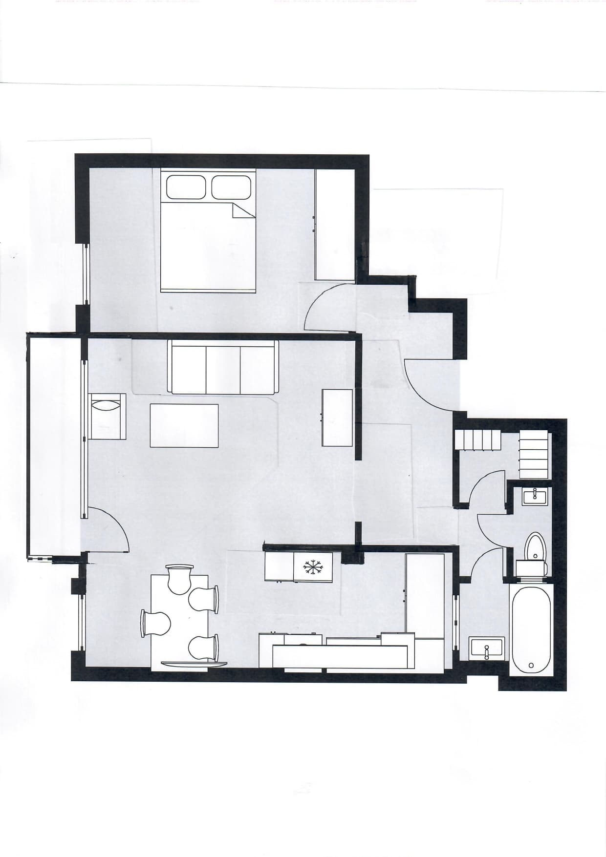 Bright City Apartment, top floor with a balcony—quiet living near Kudamm - Grundriss 1