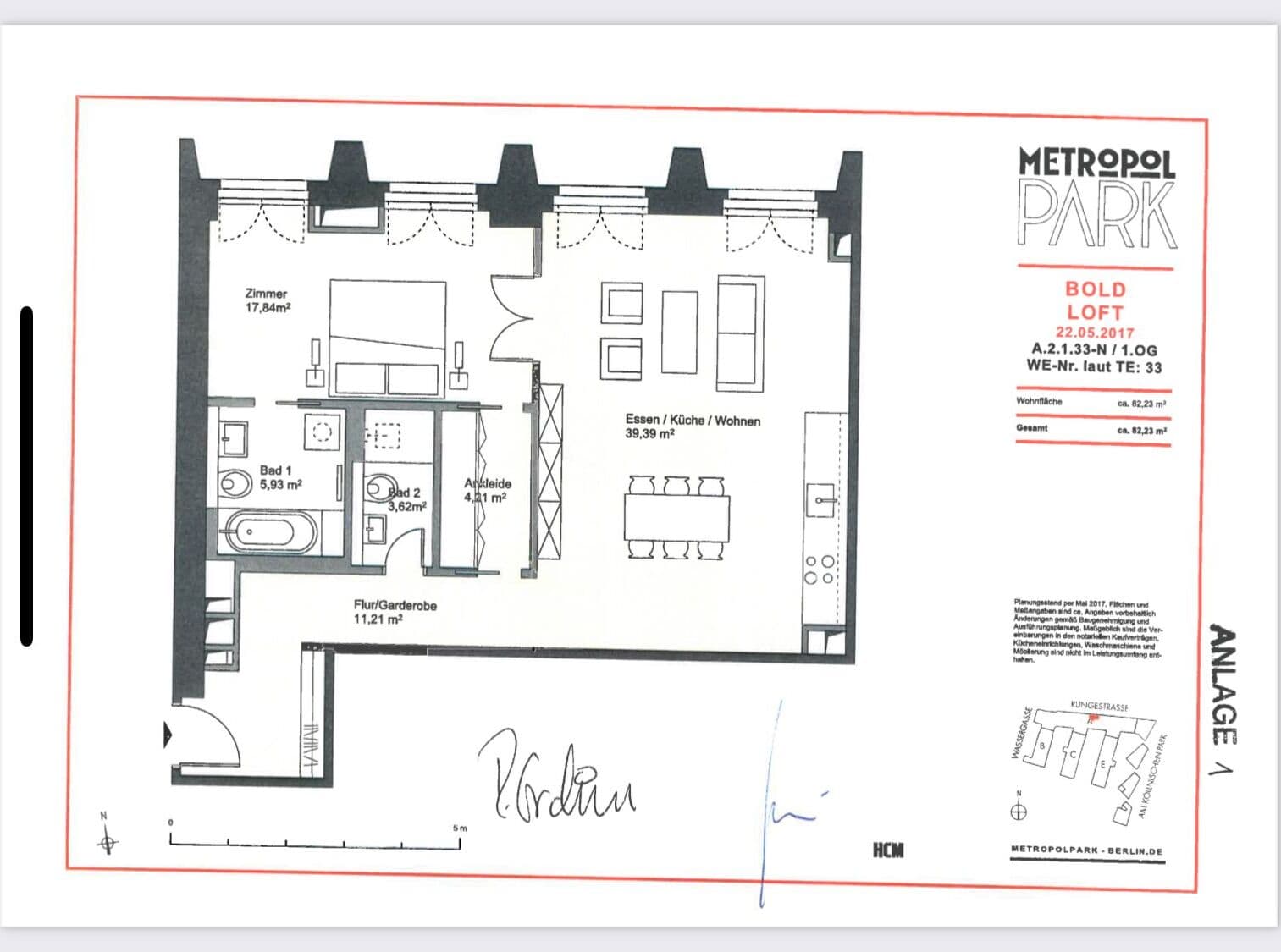„Erstbezug im Metropol Park – Luxuswohnen zwischen Spree und Kölnischem Park“ - Floor Plan 1