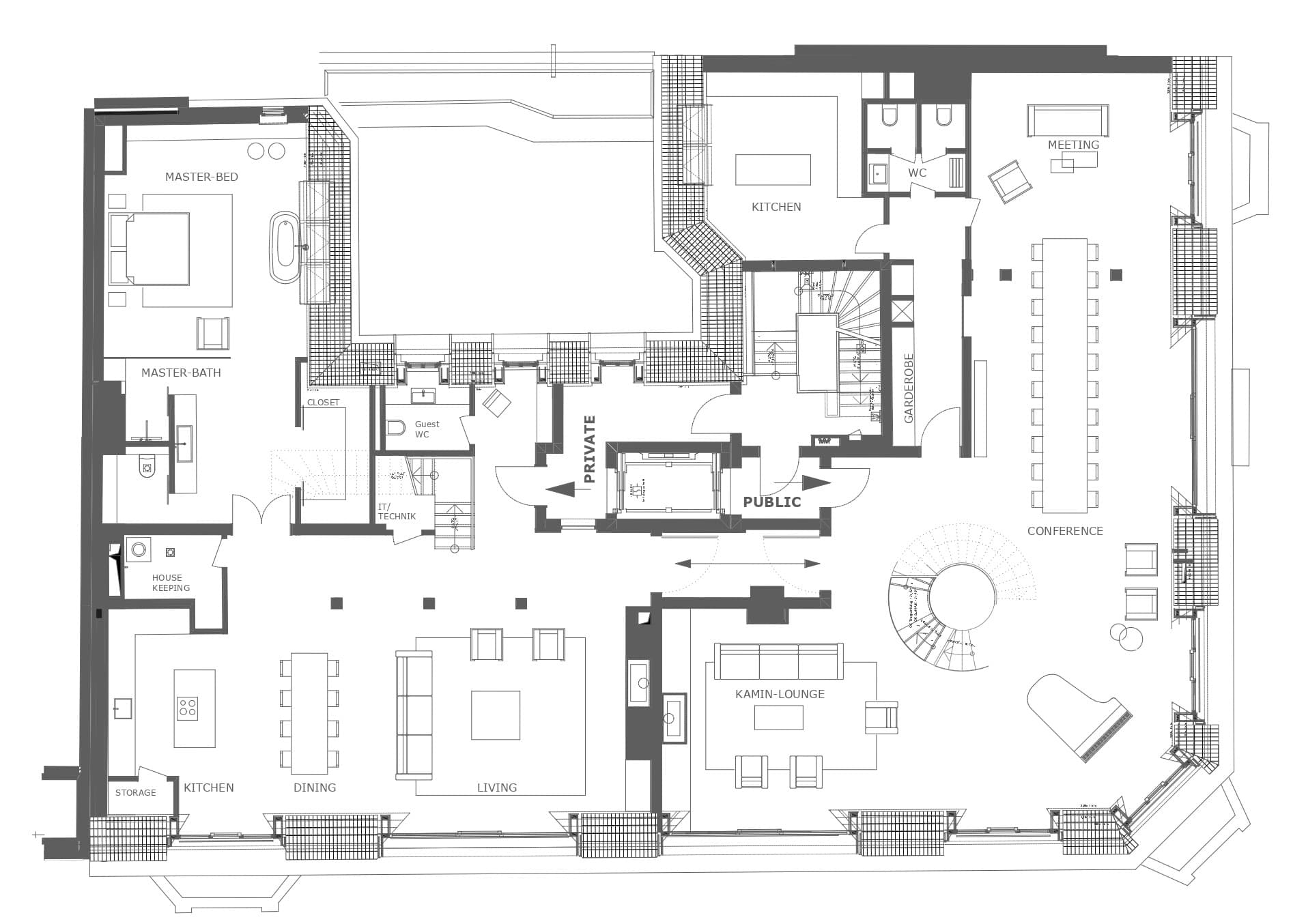 Luxury Penthouse with 360° Glass Dome & Rooftop Terraces – THE 600 in Berlin-Mitte - 户型图 2