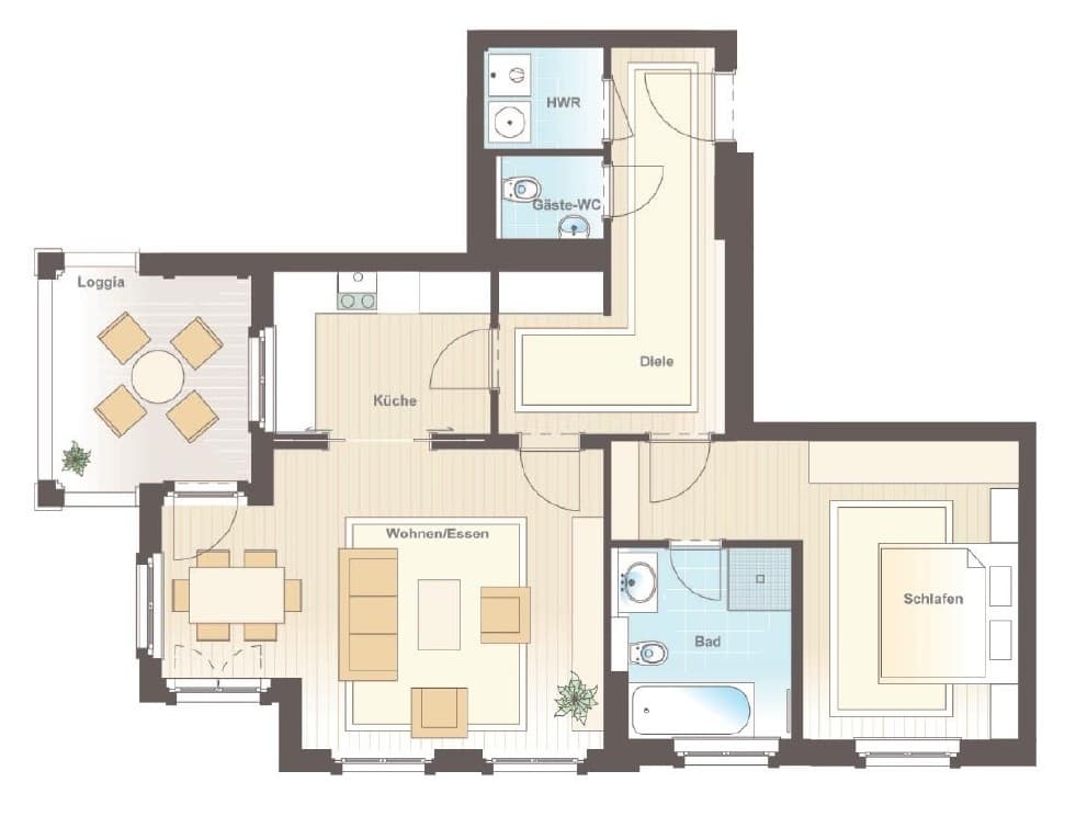 Diplomatenpark Berlin | Residence with South-Facing Balcony & 24/7 Concierge - Grundriss 1