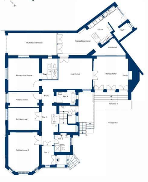 Modern Garden Apartment in Berlin-Grunewald – Stylish & Sun-Filled - Floor Plan 1