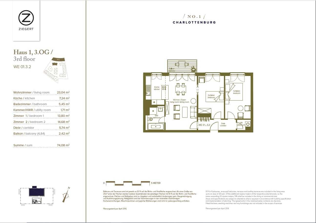 „Elegante 3-Zimmer-Wohnung mit Spreeblick in bester Lage von Berlin-Charlottenburg“ - Floor Plan 1