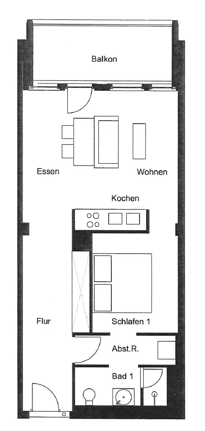 YOO Berlin – Stylish 2-Room Residence by Philippe Starck with Spree River Views - 户型图 1
