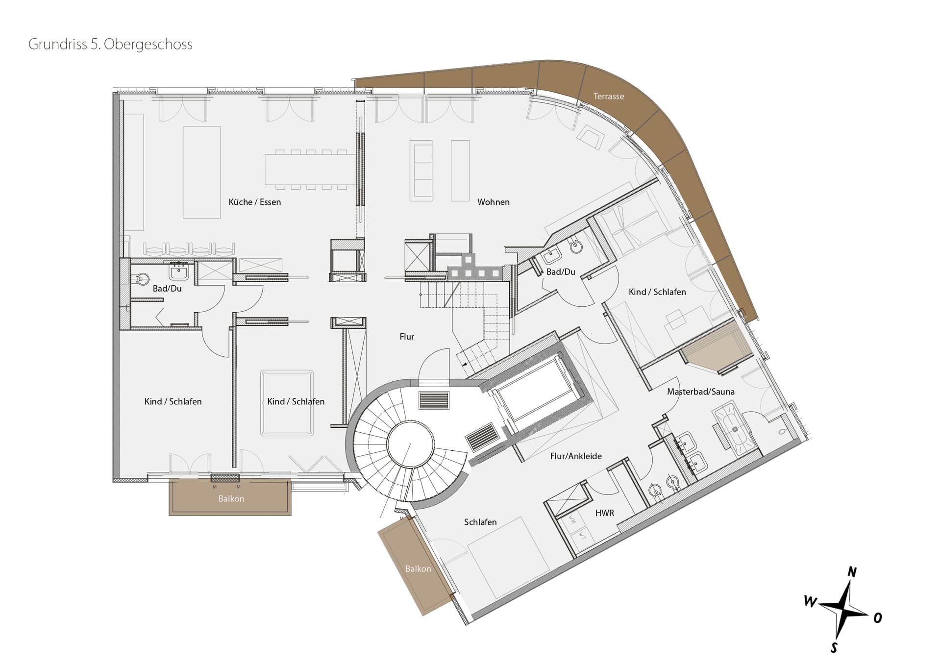 Luxury Penthouse with Winter Garden, Fireplace & Rooftop Terrace at Gendarmenmarkt - 户型图 2