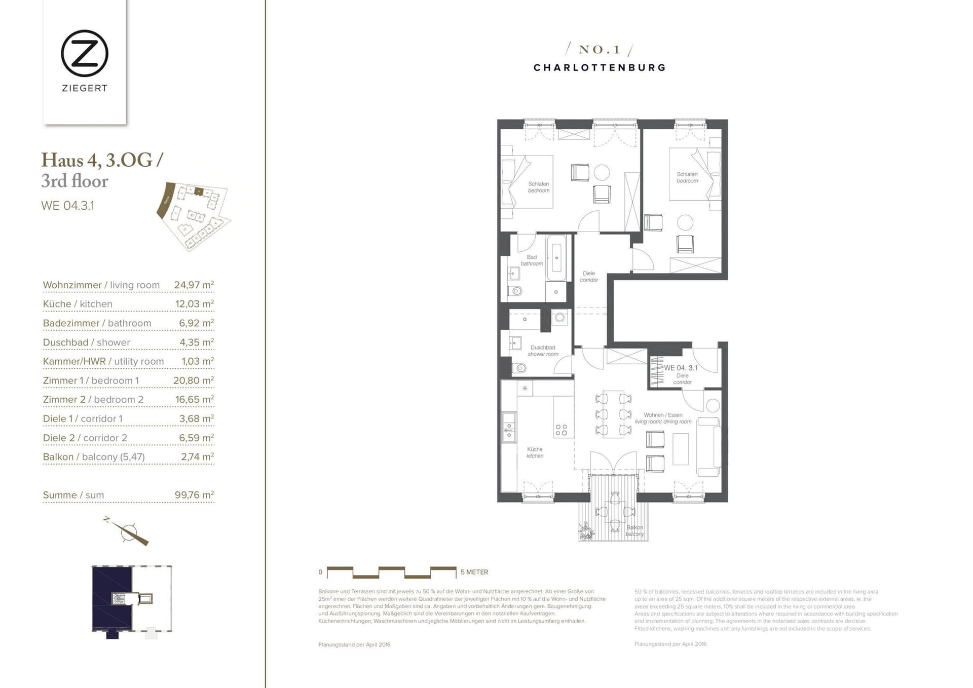 „Moderne 3-Zimmer-Wohnung mit Balkon & Tiefgarage – Urbanes Wohnen am Tiergarten“ - Floor Plan 1