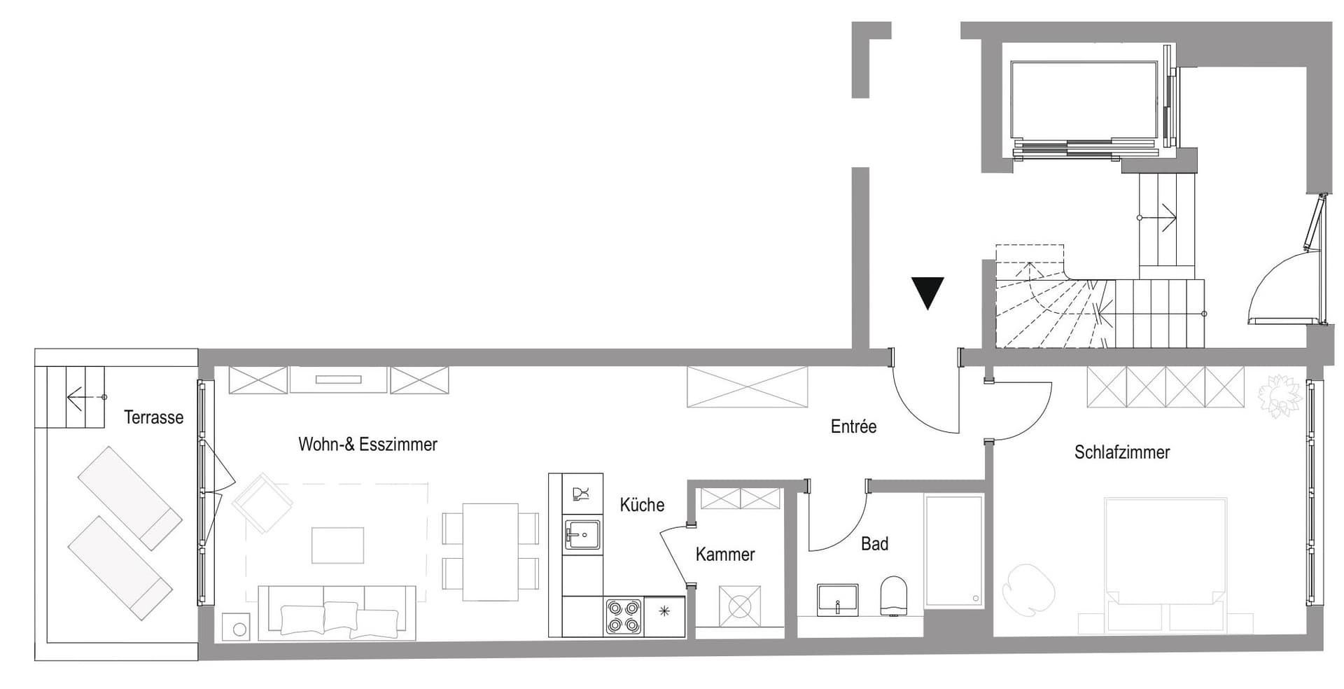 Modern Garden Apartment in Berlin-Weißensee with Terrace & Open Living Concept - 户型图 1