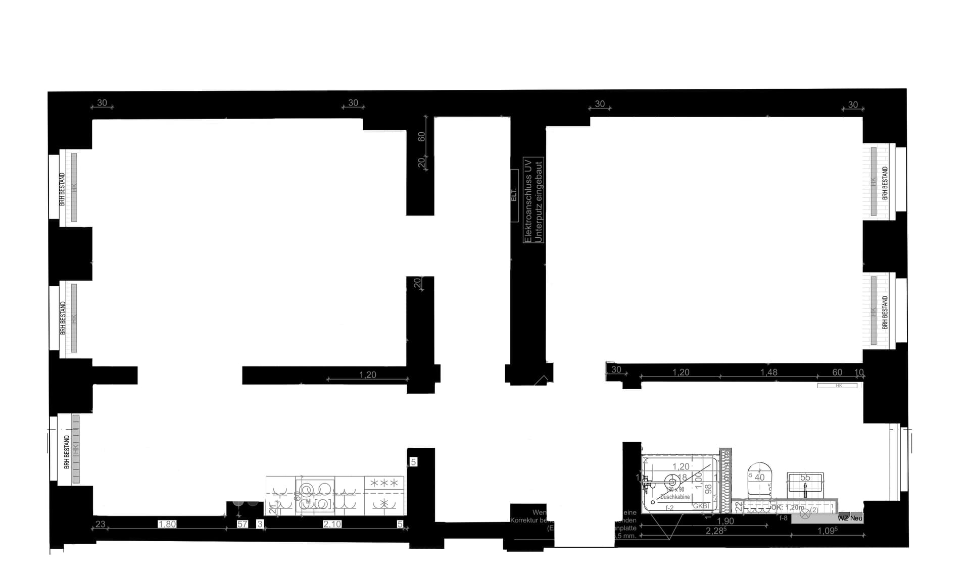 Ultra-modern designer apartment, right on the Paul-Lincke Ufer- renovated to the highest standards - 户型图 1